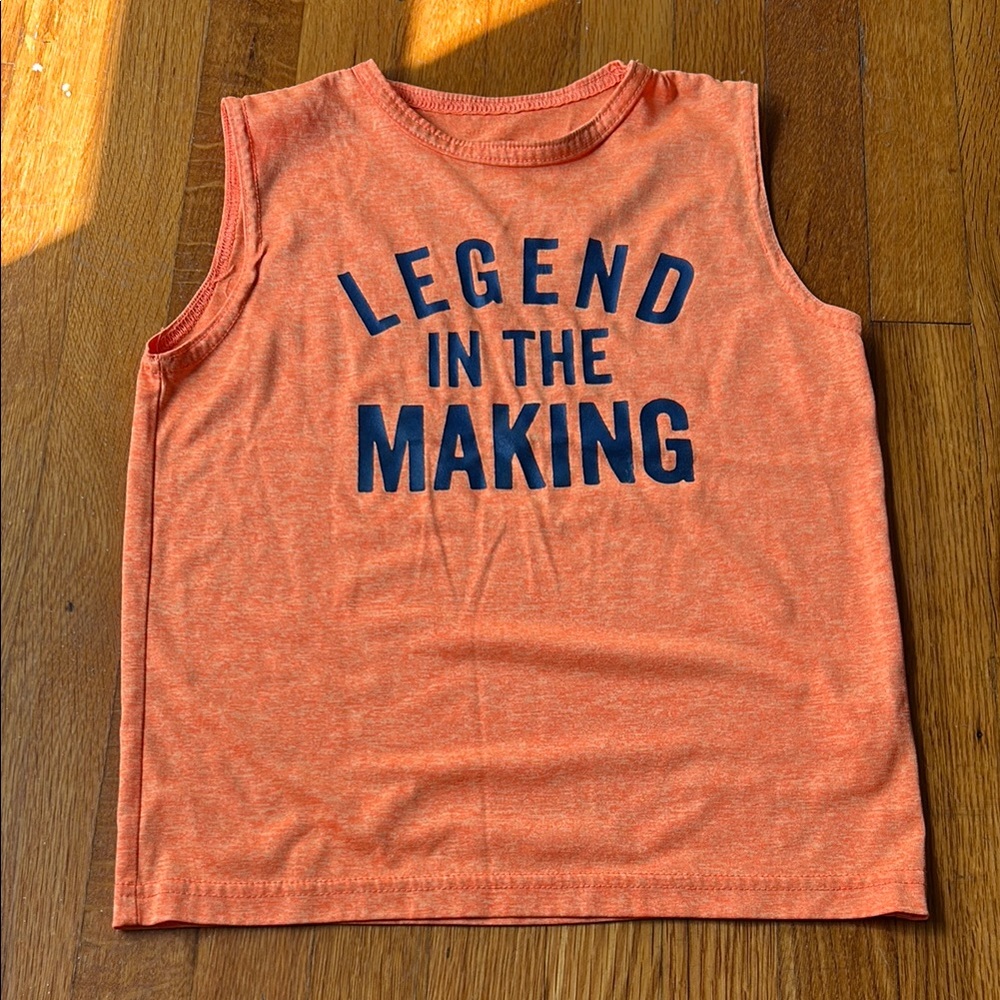 Orange Sleeveless Kids Top - Legend in the Making